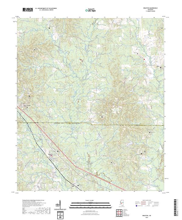 Braxton, MS — USGS 7.5-minute topo (2024)