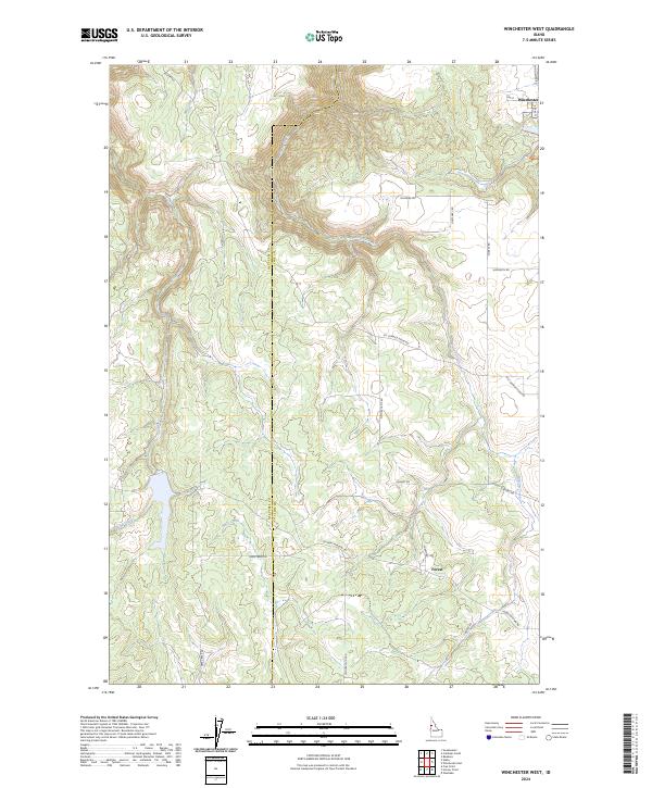 Winchester West, ID — USGS 7.5-minute topo (2024)
