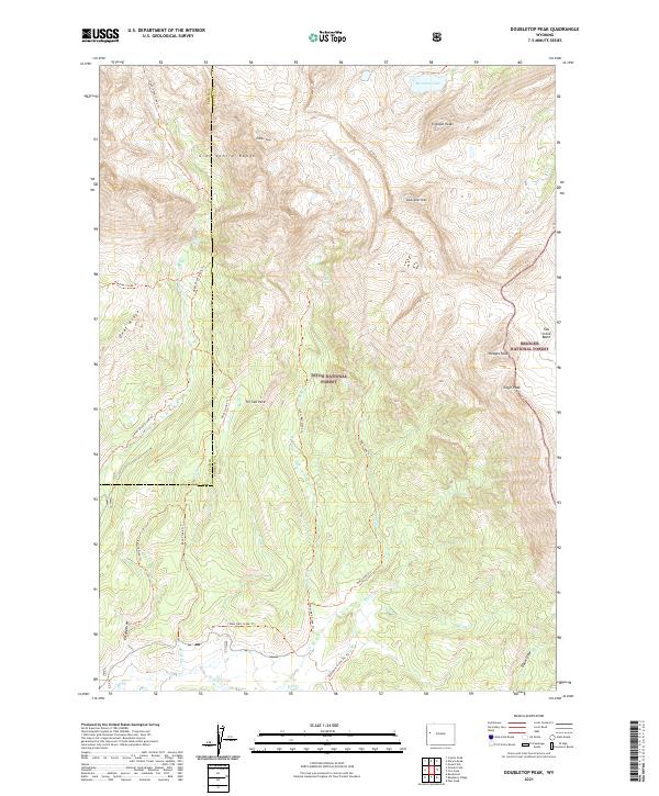 Doubletop Peak, WY — USGS 7.5-minute topo (2021)