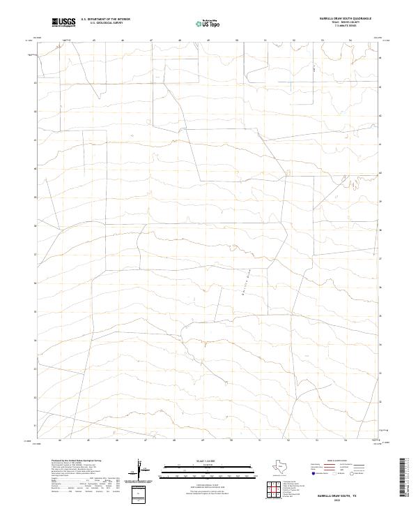 Barrilla Draw South, TX — USGS 7.5-minute topo (2022)