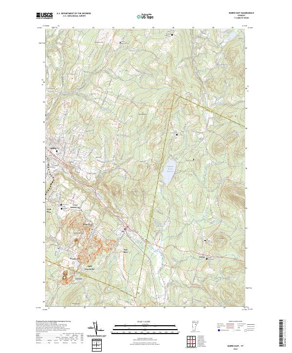 Barre East, VT — USGS 7.5-minute topo (2024)