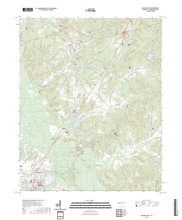 Bolivar East, TN — USGS 7.5-minute topo (2022)
