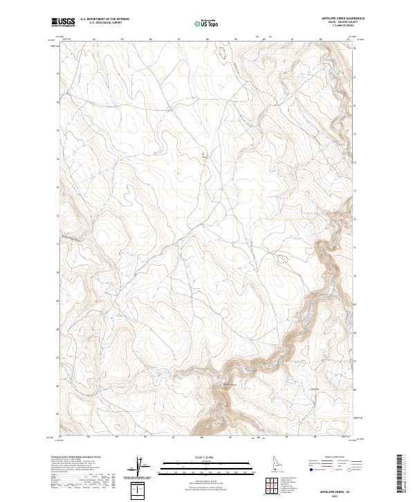 Antelope Creek, ID — USGS 7.5-minute topo (2023)