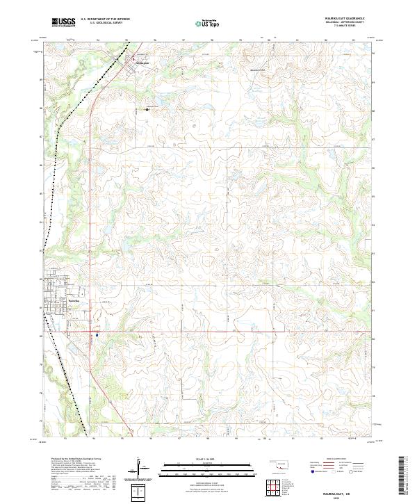 Waurika East, OK — USGS 7.5-minute topo (2022)