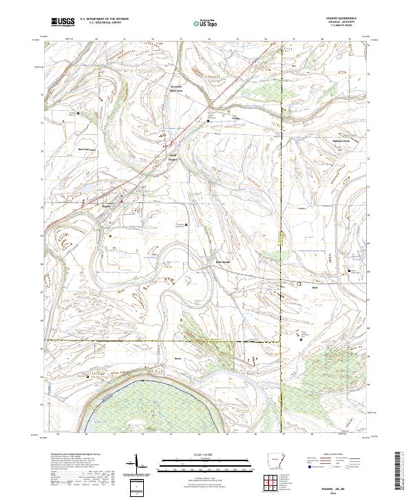 Hughes, AR-MS — USGS 7.5-minute topo (2024)