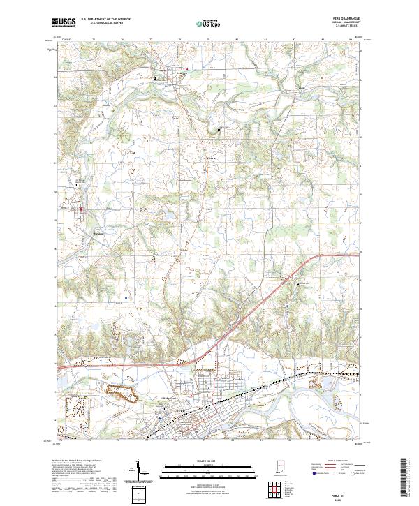 Peru, IN — USGS 7.5-minute topo (2022)