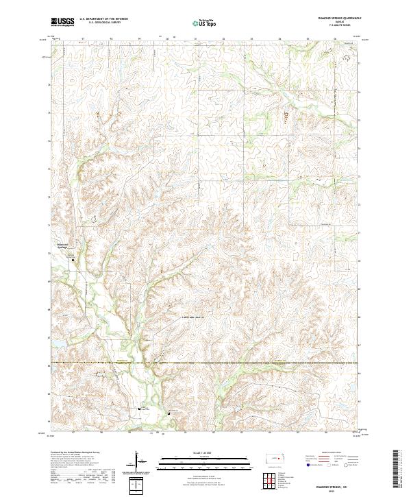 Diamond Springs, KS — USGS 7.5-minute topo (2022)