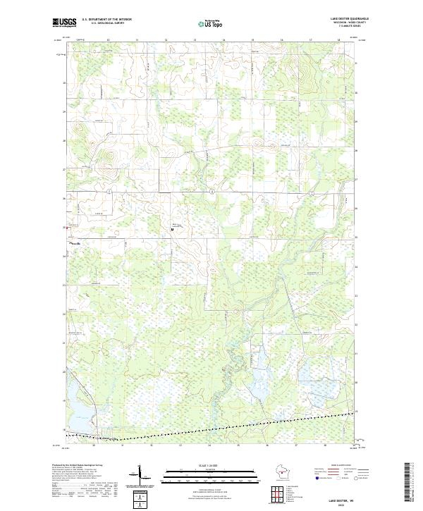 Lake Dexter, WI — USGS 7.5-minute topo (2022)