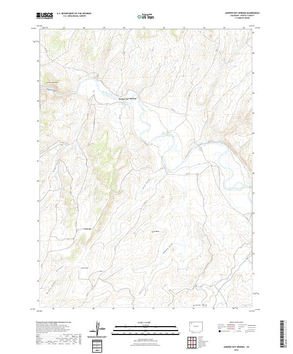 Juniper Hot Springs, CO — USGS 7.5-minute topo (2022)