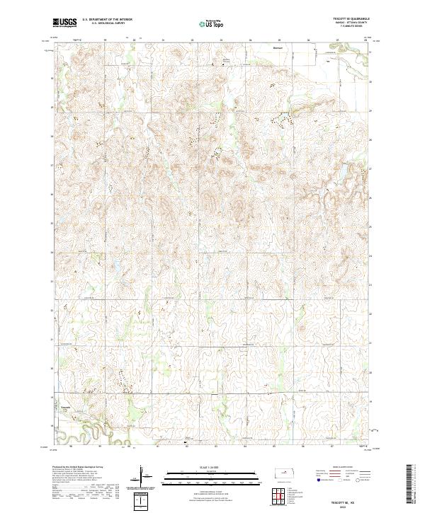 Tescott SE, KS — USGS 7.5-minute topo (2022)