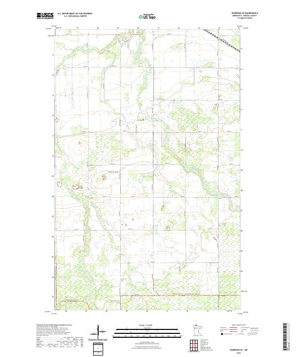 Warroad SE, MN — USGS 7.5-minute topo (2022)