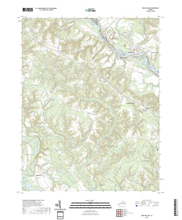 King William, VA — USGS 7.5-minute topo (2022)