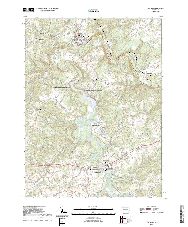 Saltsburg, PA — USGS 7.5-minute topo (2023)