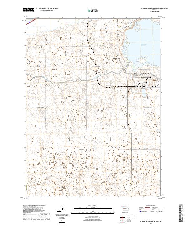 Sutherland Reservoir West, NE — USGS 7.5-minute topo (2021)