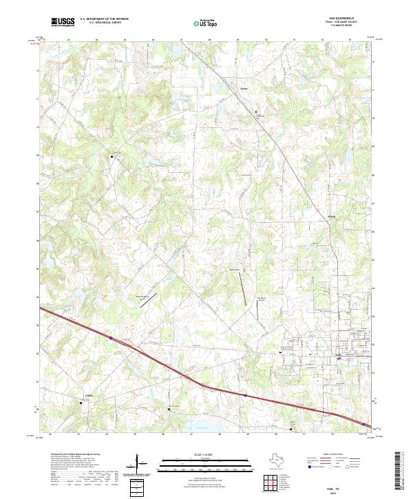 Van, TX — USGS 7.5-minute topo (2022)