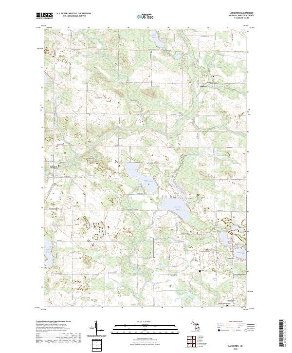 Langston, MI — USGS 7.5-minute topo (2023)
