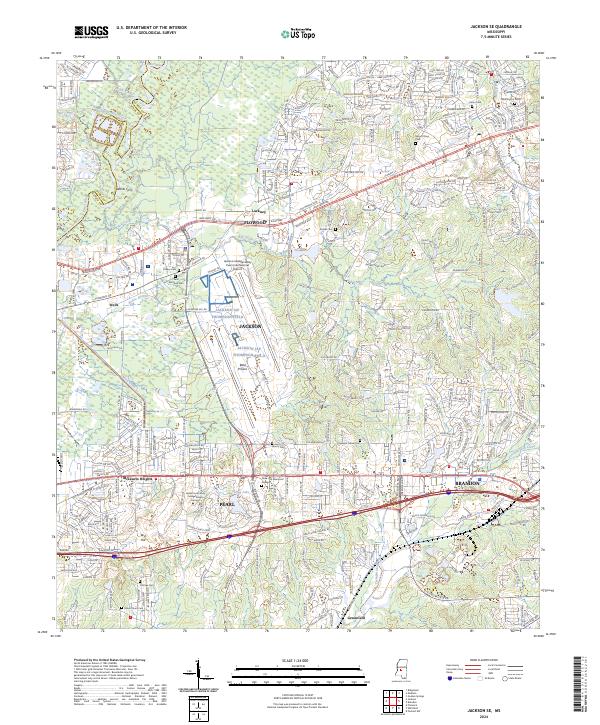 Jackson SE, MS — USGS 7.5-minute topo (2024)