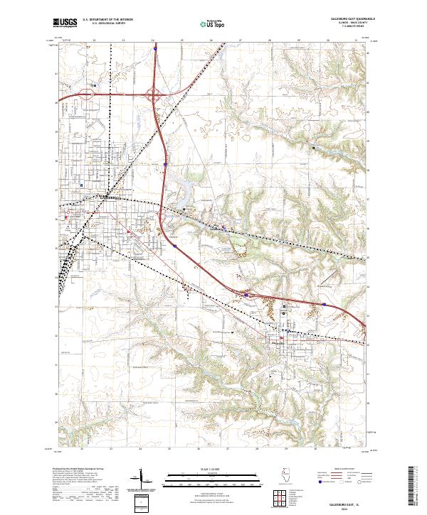 Galesburg East, IL — USGS 7.5-minute topo (2024)