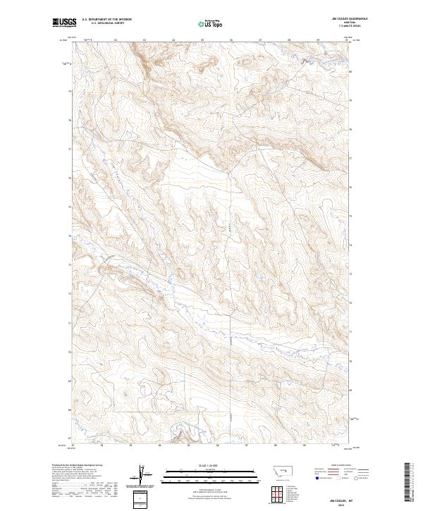Jim Coulee, MT — USGS 7.5-minute topo (2024)