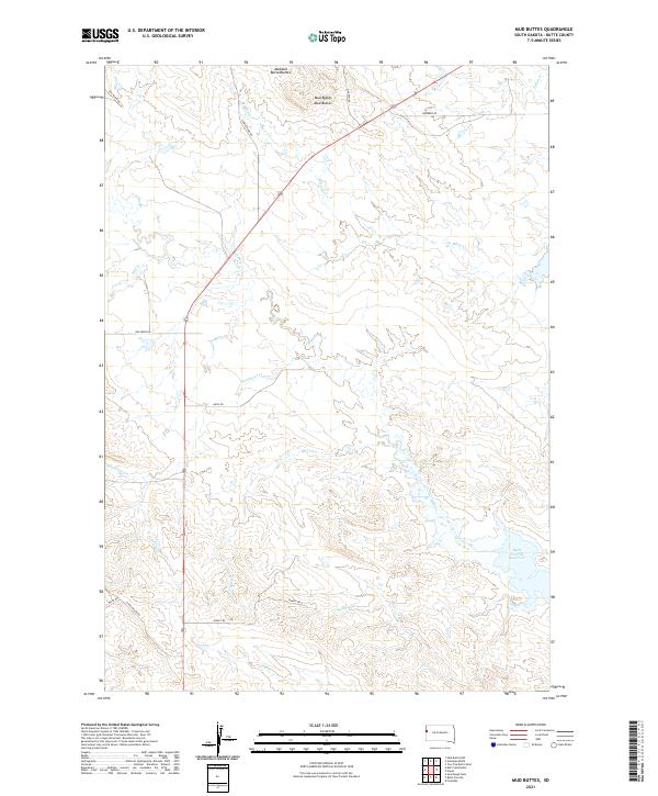 Mud Buttes, SD — USGS 7.5-minute topo (2021)
