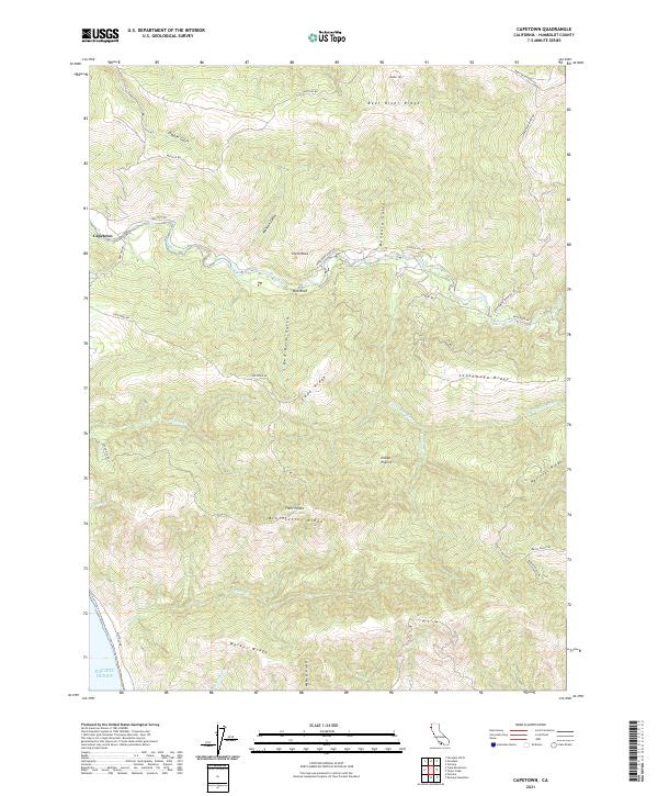 Capetown, CA — USGS 7.5-minute topo (2021)