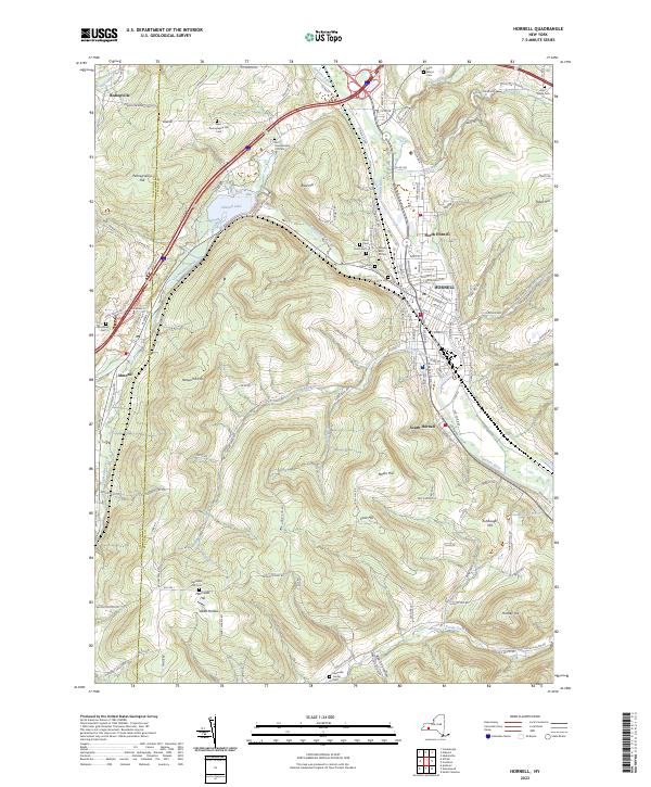 Hornell, NY — USGS 7.5-minute topo (2023)