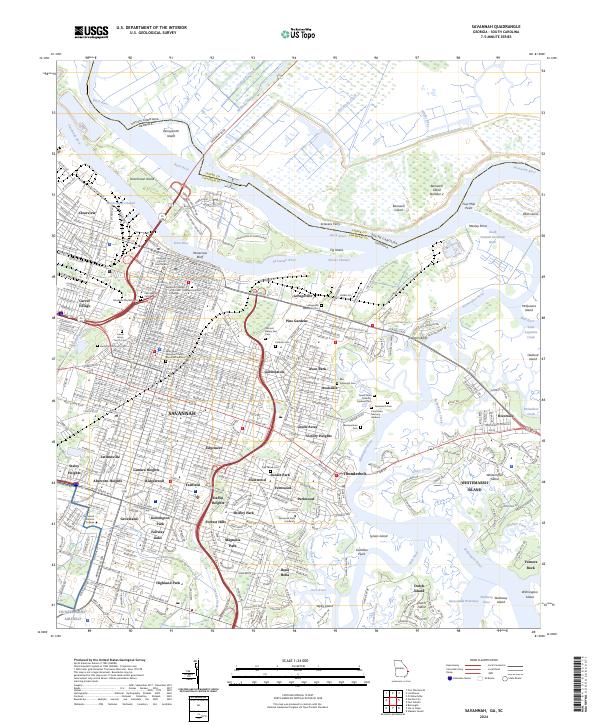 Savannah, GA-SC — USGS 7.5-minute topo (2024)