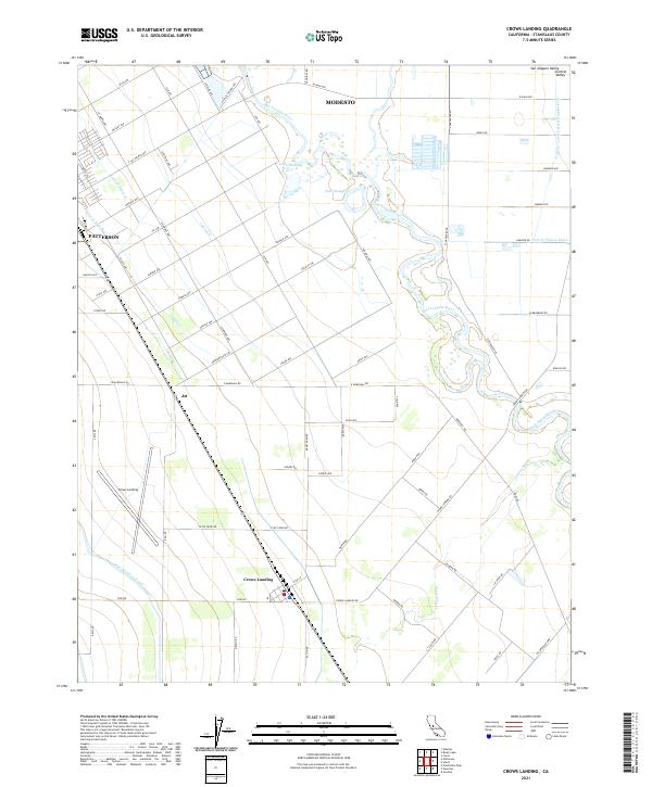 Crows Landing, CA — USGS 7.5-minute topo (2021)