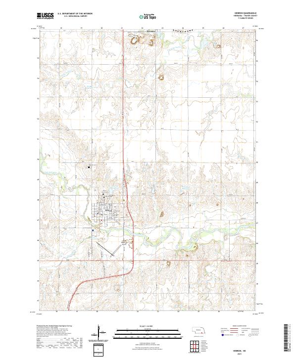 Hebron, NE — USGS 7.5-minute topo (2021)