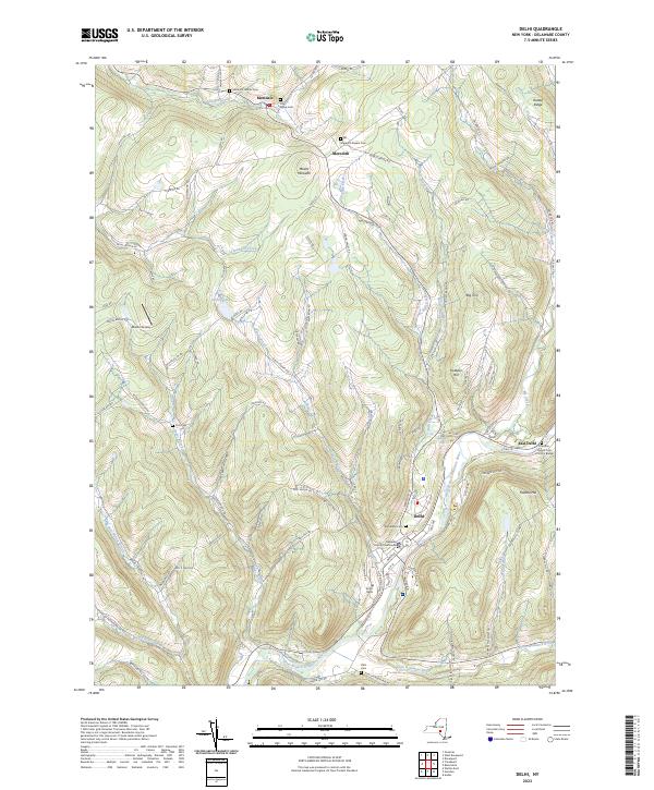 Delhi, NY — USGS 7.5-minute topo (2023)