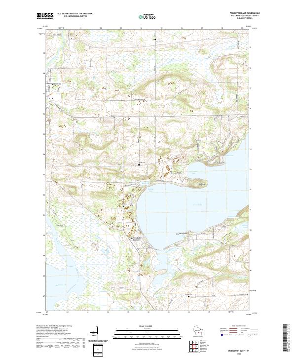 Princeton East, WI — USGS 7.5-minute topo (2022)