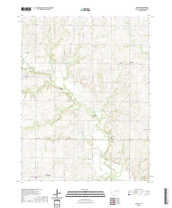 Upland, KS — USGS 7.5-minute topo (2022)
