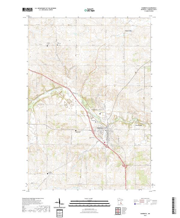 Zumbrota, MN — USGS 7.5-minute topo (2022)
