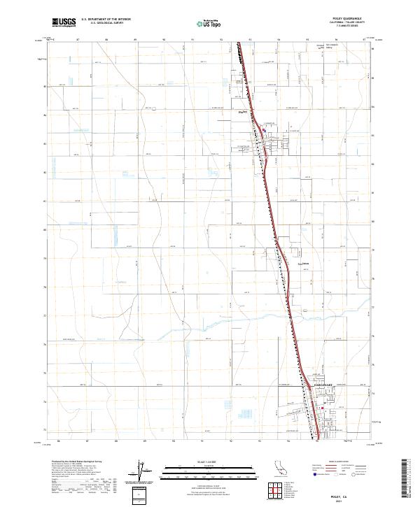 Pixley, CA — USGS 7.5-minute topo (2021)