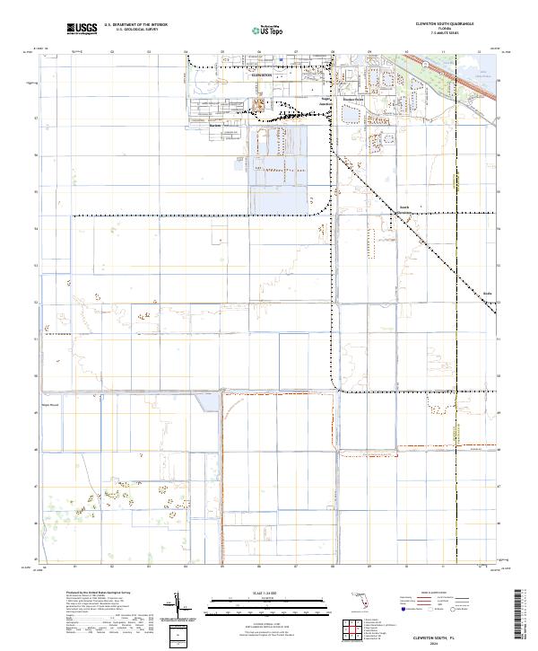 Clewiston South, FL — USGS 7.5-minute topo (2024)