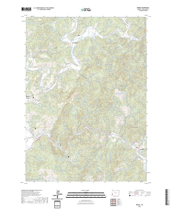 Bridge, OR — USGS 7.5-minute topo (2023)