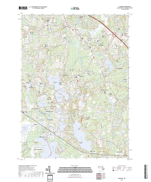 Hanover, MA — USGS 7.5-minute topo (2024)