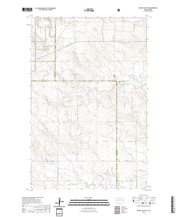 Grassy Butte SE, ND — USGS 7.5-minute topo (2024)