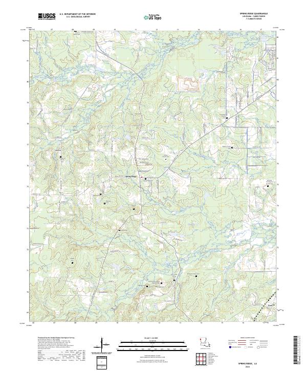 Spring Ridge, LA — USGS 7.5-minute topo (2024)