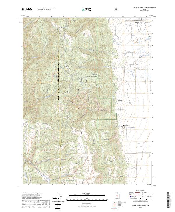 Fountain Green South, UT — USGS 7.5-minute topo (2023)