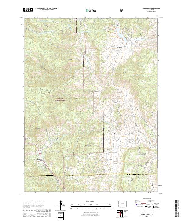 Pinewood Lake, CO — USGS 7.5-minute topo (2022)
