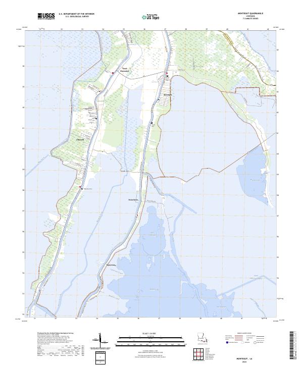 Montegut, LA — USGS 7.5-minute topo (2024)