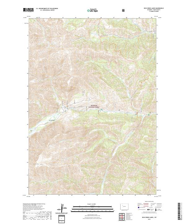 Dick Creek Lakes, WY — USGS 7.5-minute topo (2021)