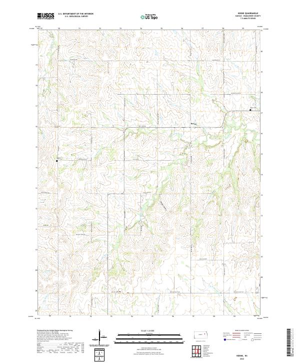 Keene, KS — USGS 7.5-minute topo (2022)