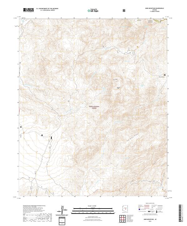 Mine Mountain, AZ — USGS 7.5-minute topo (2021)