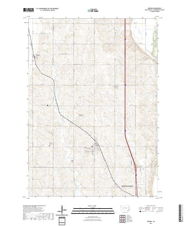 Crooks, SD — USGS 7.5-minute topo (2021)