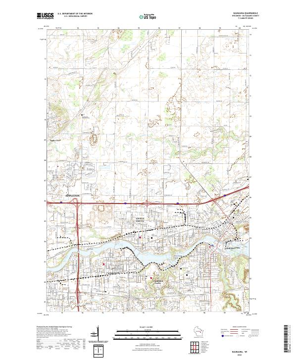 Kaukauna, WI — USGS 7.5-minute topo (2022)