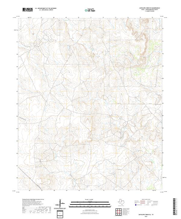 Antelope Creek SE, TX — USGS 7.5-minute topo (2022)