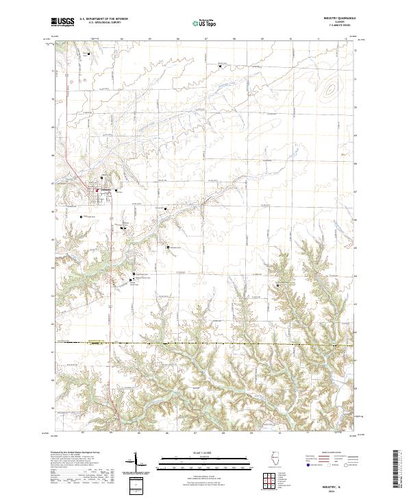 Industry, IL — USGS 7.5-minute topo (2024)