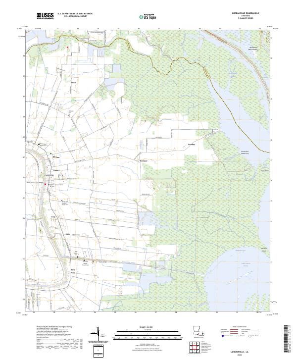Loreauville, LA — USGS 7.5-minute topo (2024)